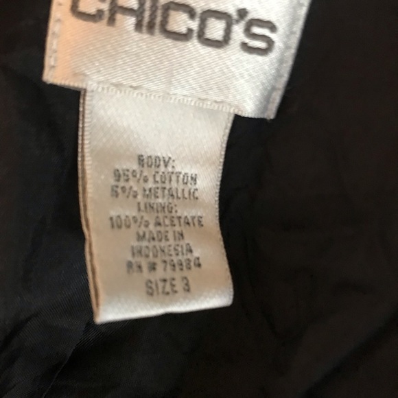 Chico’s size 3  fits 14-16 lightweight black knife pleated lined jacket - Picture 4 of 9
